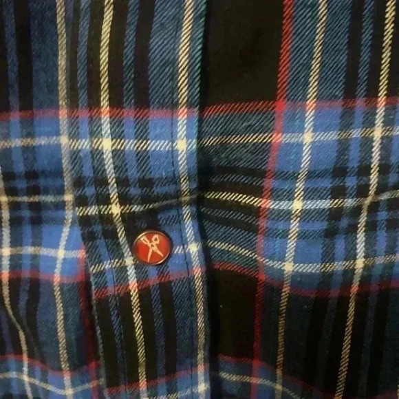 Mark Echo Cut & Sew Men’s XXL Button Down Blue Plaid Flannel Shirt - Picture 2 of 5